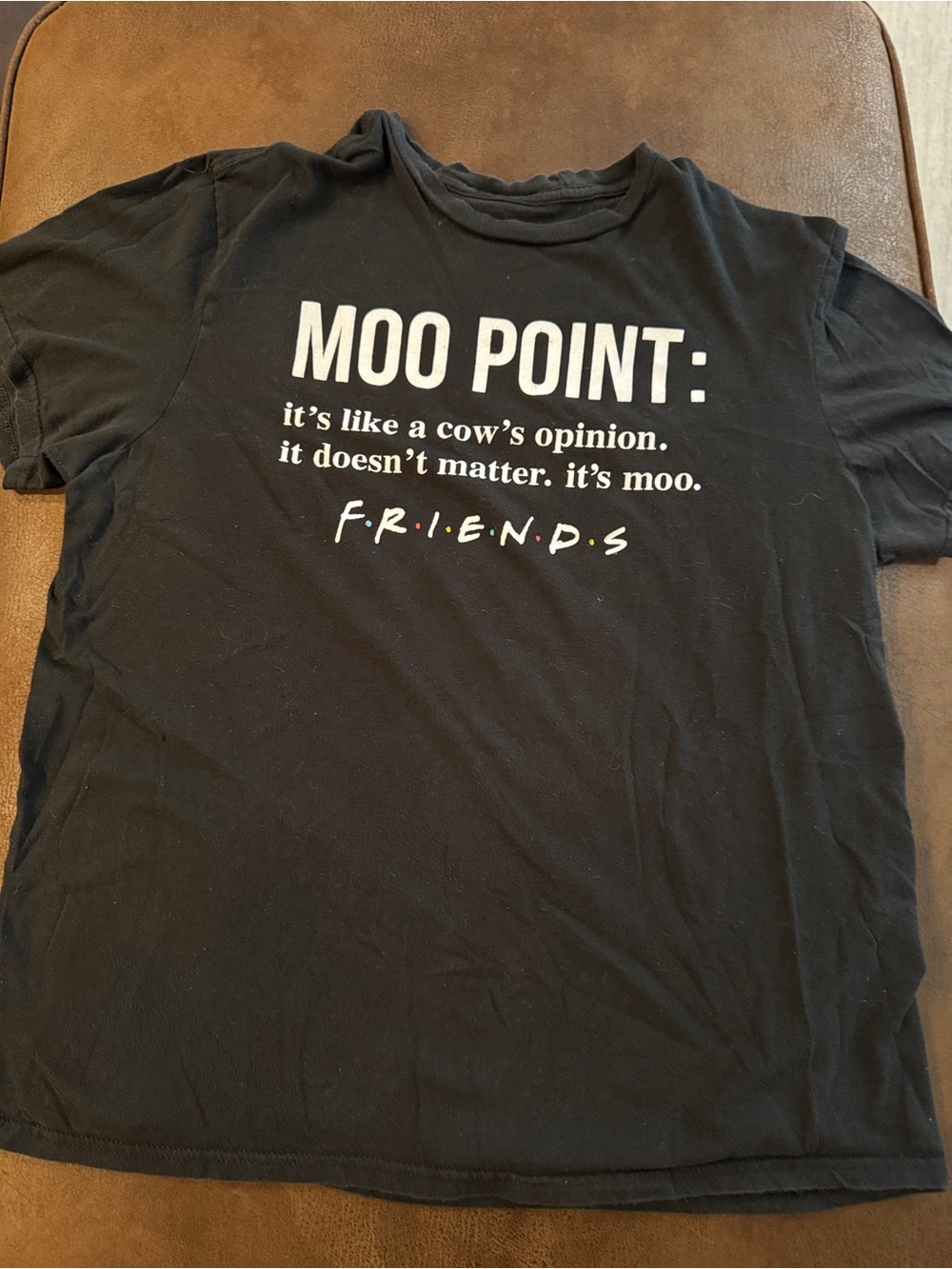 FRIENDS Black "Moo Point" Graphic Tee